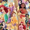 Licensed Disney Print Disney's All Princesses Packed Cotton Fabric by the Yard